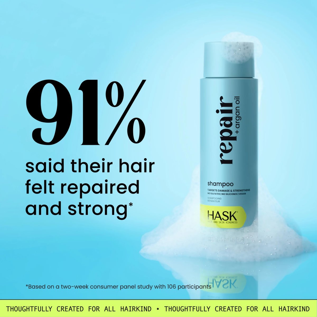 HASK Repair + Argan Oil Shampoo and Conditioner Set – Color Safe, Sulfate-Free, Paraben-Free, Gluten-Free, Cruelty-Free – 16 oz Each, 2-Pack Avelisse