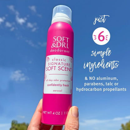 Soft & Dri Classic Signature Soft Scent Aerosol Deodorant, 4 oz Avelisse
