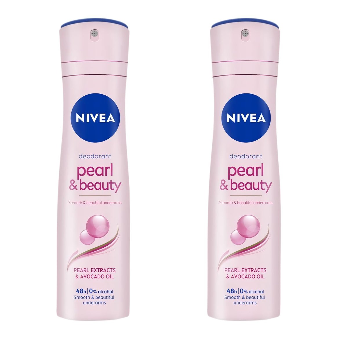 NIVEA Pearl & Beauty Antiperspirant Spray for Women, 0% Alcohol, Gentle Skin Care, Long-Lasting Freshness, Pearl Extract for Smooth Underarms, Dermatologically Tested, 150ml, Pack of 2 - görsel 1