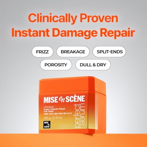 Mise En Scene Argan Oil Repair Hair Mask – Protein Hair Mask for Damaged, Dry, Frizzy Hair with Anti-Humidity, 6.34 Fl. Oz. - görsel 6