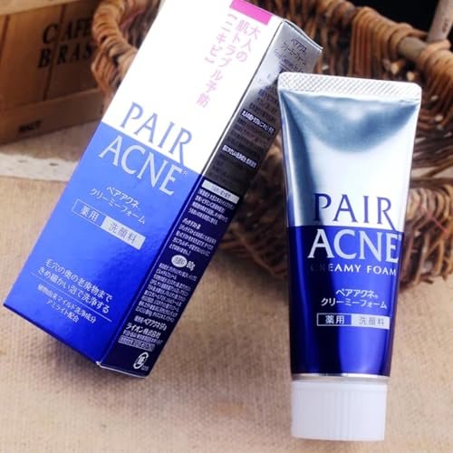 Ghibili Lion Pair Creamy Foam Anti-Acne Cleansing Cream Facial Cleanser for Adult - 2.82 oz (80g) Set of 2 - Japanese Face Wash Avelisse
