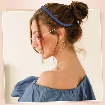 obeoby 6Pack No Pressure Headbands for Glasses Wearers, Square Sunglass Headbands for Women Girl Hairbands with Teeth Non Slip (Brown Series)