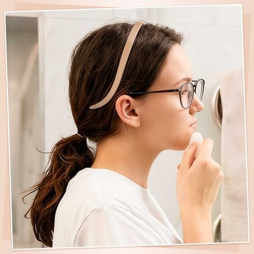 obeoby 6Pack No Pressure Headbands for Glasses Wearers, Square Sunglass Headbands for Women Girl Hairbands with Teeth Non Slip (Brown Series) - görsel 8
