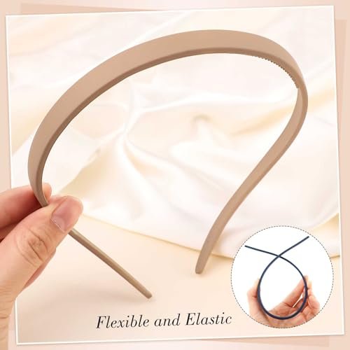 obeoby 6Pack No Pressure Headbands for Glasses Wearers, Square Sunglass Headbands for Women Girl Hairbands with Teeth Non Slip (Brown Series) - görsel 10