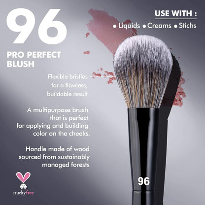 Bueart Design PRO Perfect Blush Makeup Brush 96 - Fluffy Ultra-Soft Synthetic Bristles for Blush & Powder