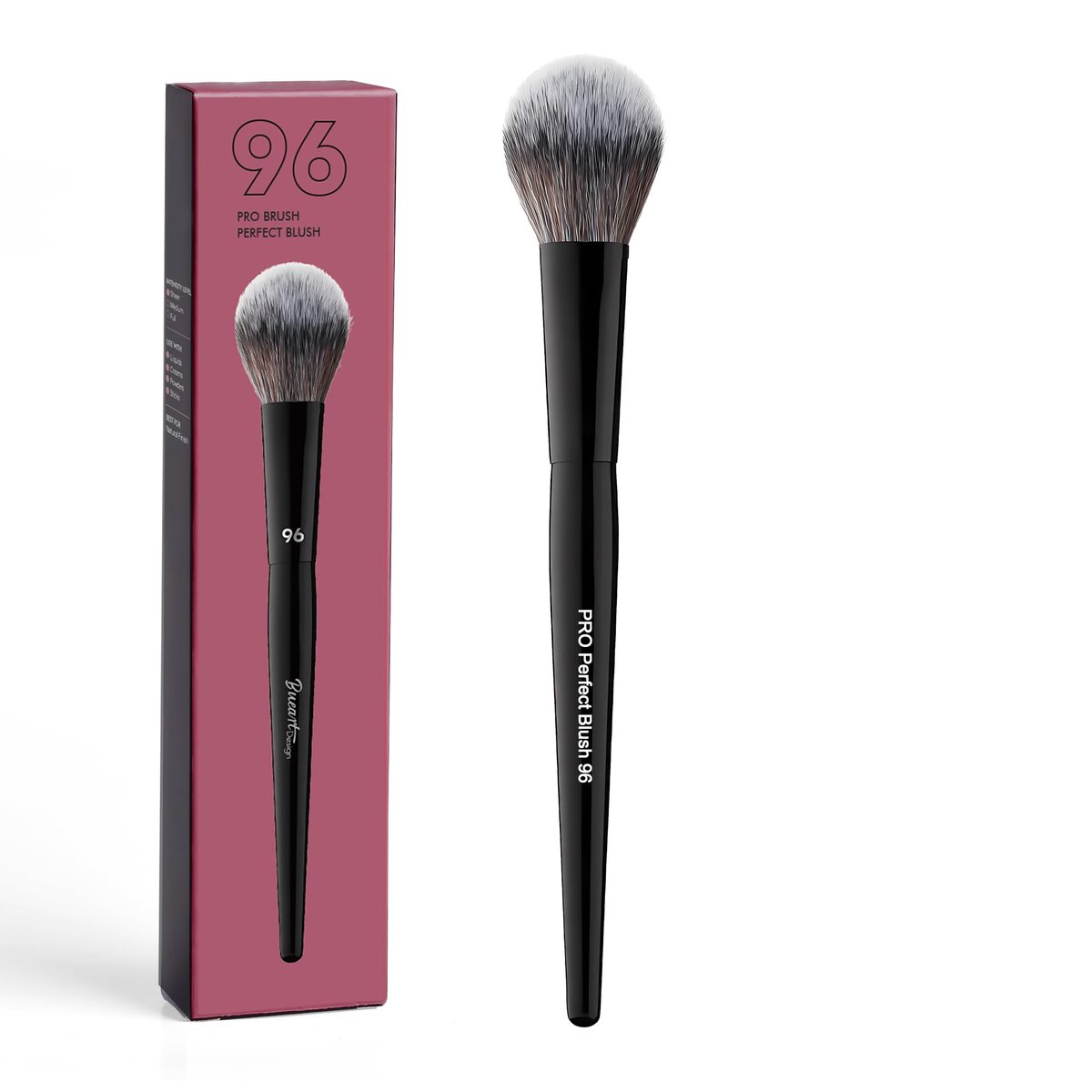 Bueart Design PRO Perfect Blush Makeup Brush 96 - Fluffy Ultra-Soft Synthetic Bristles for Blush & Powder - görsel 1