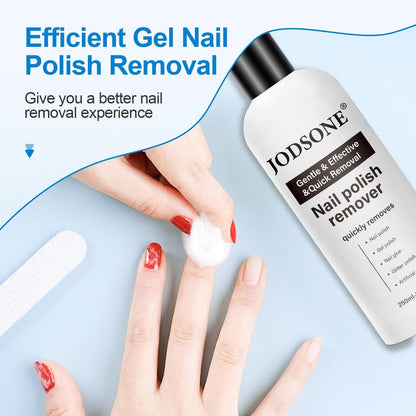 JODSONE Acetone-Free Nail Polish Remover - 8.45 Fl Oz Gentle Gel & Acrylic Nail Soak Off for Home Salon Use