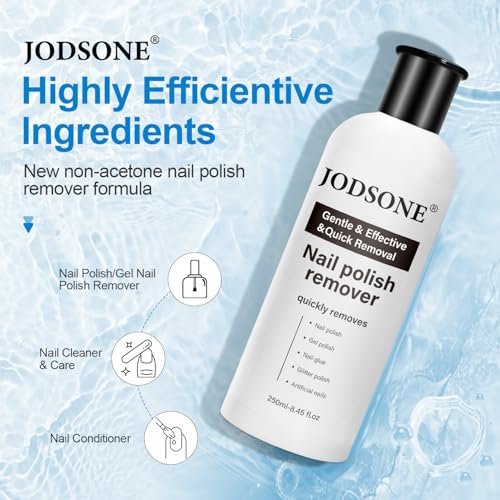 JODSONE Acetone-Free Nail Polish Remover - 8.45 Fl Oz Gentle Gel & Acrylic Nail Soak Off for Home Salon Use - görsel 4