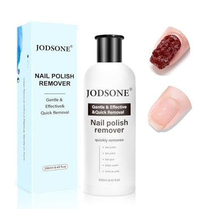 JODSONE Acetone-Free Nail Polish Remover - 8.45 Fl Oz Gentle Gel & Acrylic Nail Soak Off for Home Salon Use