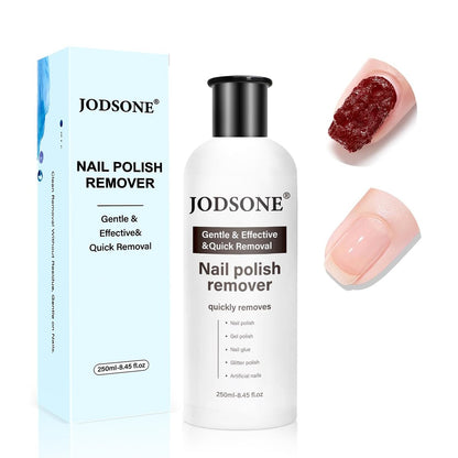 JODSONE Acetone-Free Nail Polish Remover - 8.45 Fl Oz Gentle Gel & Acrylic Nail Soak Off for Home Salon Use