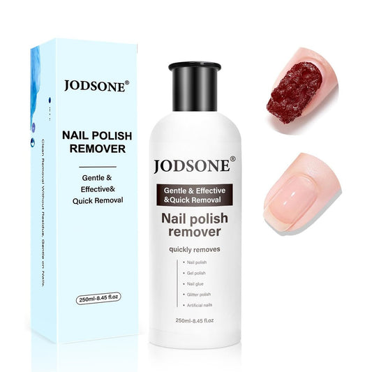 JODSONE Acetone-Free Nail Polish Remover - 8.45 Fl Oz Gentle Gel & Acrylic Nail Soak Off for Home Salon Use