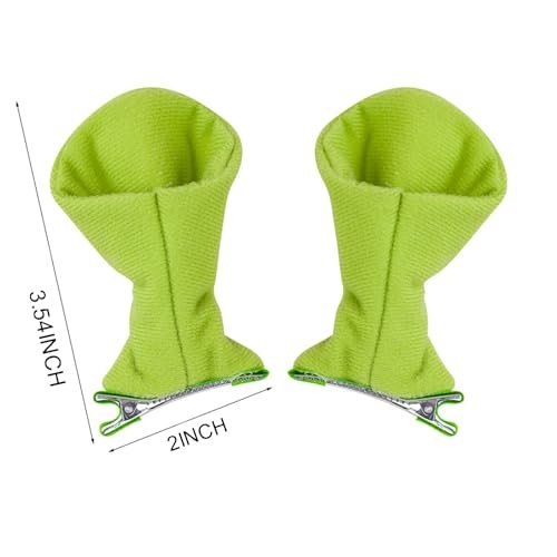 Bufeti 4 Pcs Green Ogre Ears Headband Monster Hair Clips for Halloween Cosplay Party Dress Up Costume Accessories - görsel 4