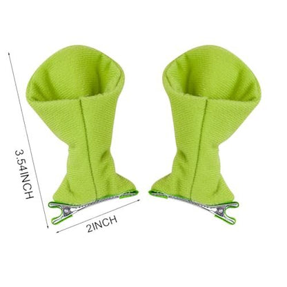 Bufeti 4 Pcs Green Ogre Ears Headband Monster Hair Clips for Halloween Cosplay Party Dress Up Costume Accessories