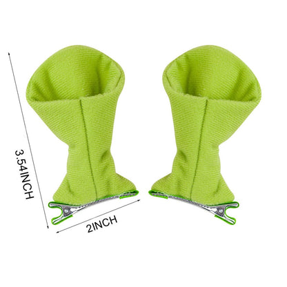 Bufeti 4 Pcs Green Ogre Ears Headband Monster Hair Clips for Halloween Cosplay Party Dress Up Costume Accessories