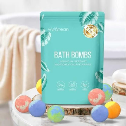 Vivifyrean Bath Bombs – Organic Spa Set with Essential Oils, Shea Butter & Epsom Salt, 8 Pack, 4 Natural Scents, Non-Toxic, Easy Clean, Gift for Women and Girls Avelisse