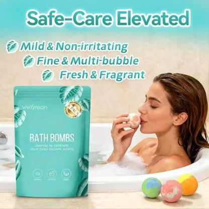 Vivifyrean Bath Bombs – Organic Spa Set with Essential Oils, Shea Butter & Epsom Salt, 8 Pack, 4 Natural Scents, Non-Toxic, Easy Clean, Gift for Women and Girls Avelisse