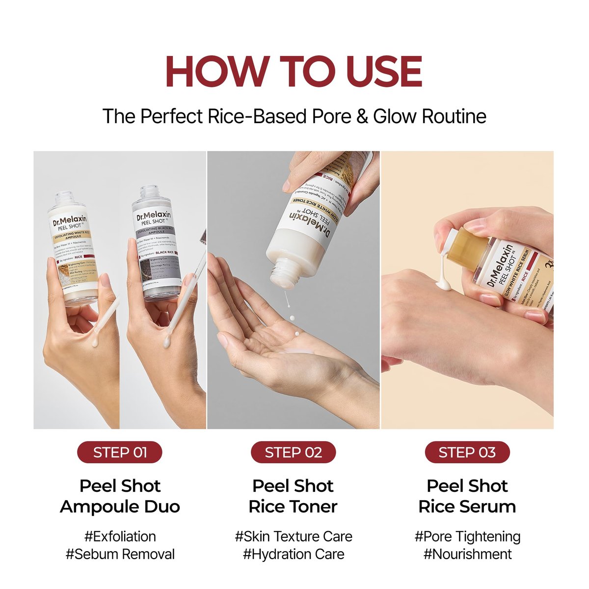 Dr.Melaxin Peel Shot Glow Rice PDRN Serum – 30ml Facial Serum for Smooth Texture & Pore Care | Korean Skin Care Avelisse