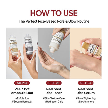 Dr.Melaxin Peel Shot Glow Rice PDRN Serum – 30ml Facial Serum for Smooth Texture & Pore Care | Korean Skin Care Avelisse