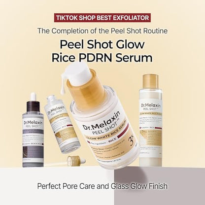 Dr.Melaxin Peel Shot Glow Rice PDRN Serum – 30ml Facial Serum for Smooth Texture & Pore Care | Korean Skin Care Avelisse