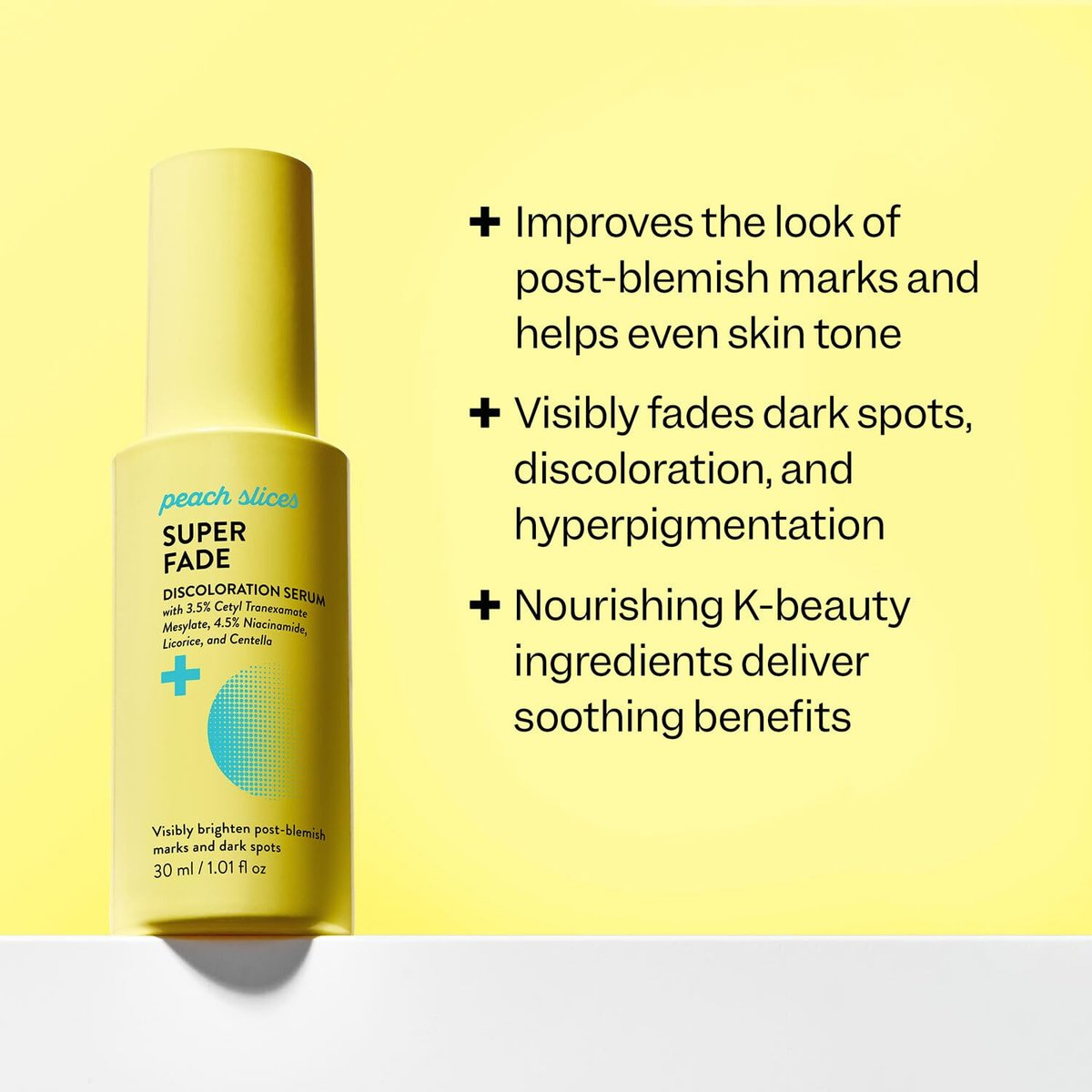 Peach Slices Super Fade Discoloration Serum for Face - Dark Spots & Hyperpigmentation Treatment with Niacinamide and Tranexamic Acid - Vegan & Cruelty Free - Korean Skin Care (1.01 oz) Avelisse