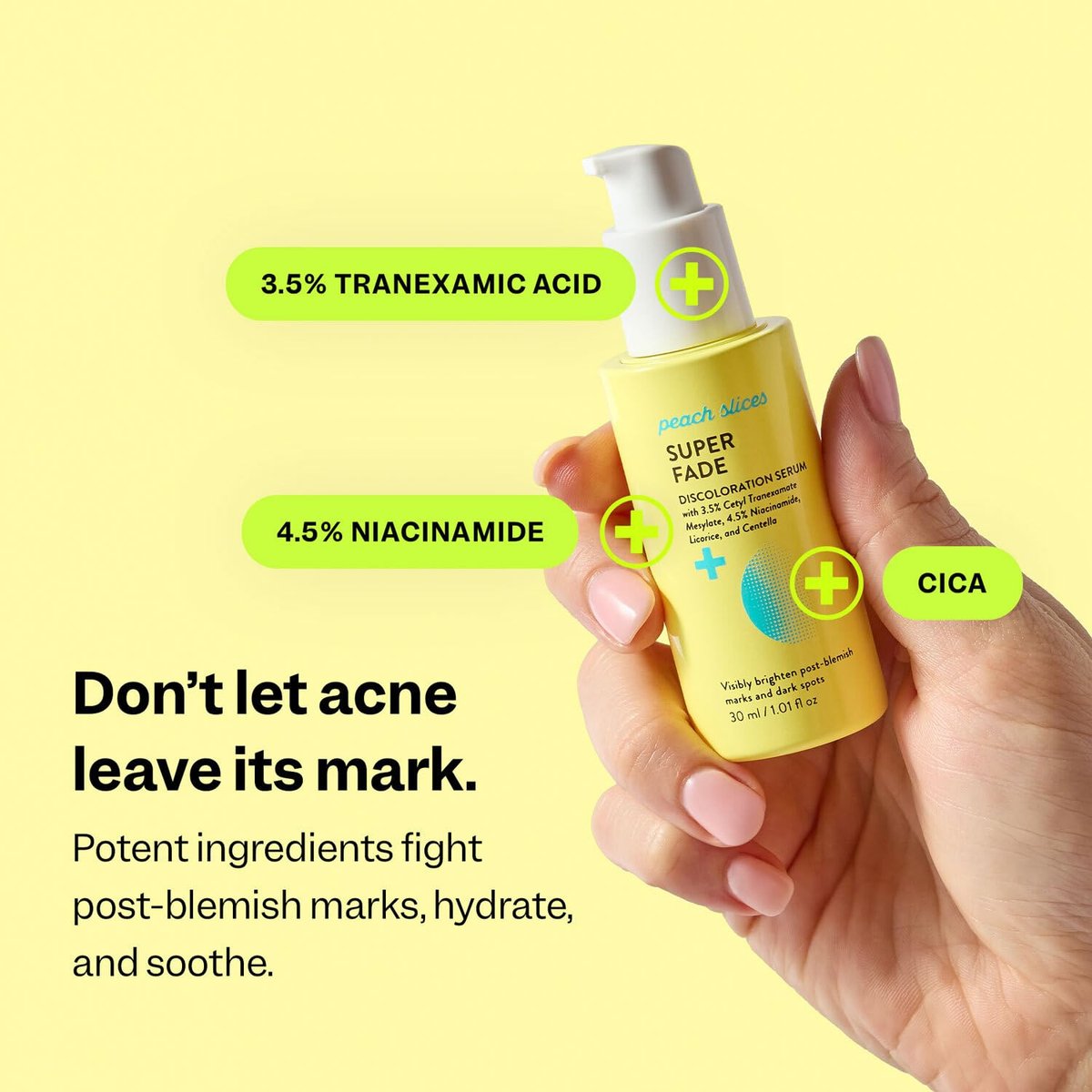 Peach Slices Super Fade Discoloration Serum for Face - Dark Spots & Hyperpigmentation Treatment with Niacinamide and Tranexamic Acid - Vegan & Cruelty Free - Korean Skin Care (1.01 oz) Avelisse