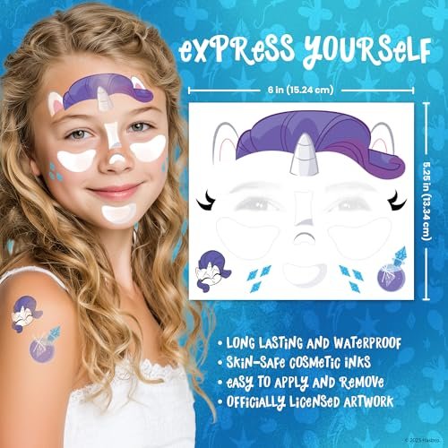 My Little Pony Temporary Tattoos for Kids – Twilight Sparkle, Rainbow Dash, Pinkie Pie & More – Non-Toxic & Skin-Safe Halloween Costume Accessory - görsel 8