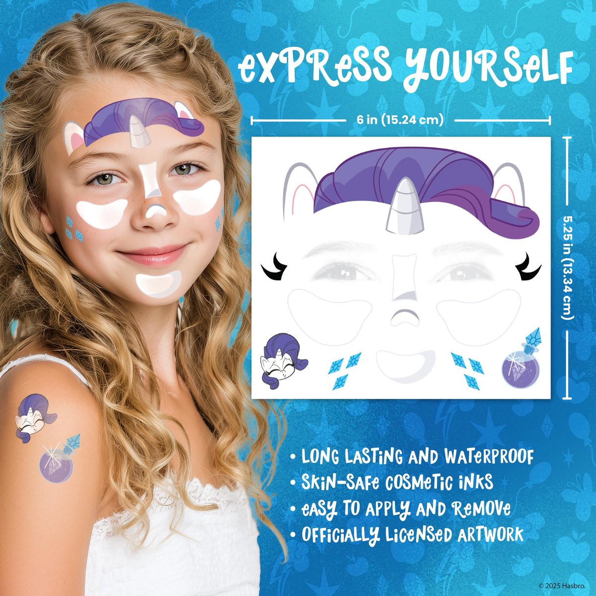 My Little Pony Temporary Tattoos for Kids – Twilight Sparkle, Rainbow Dash, Pinkie Pie & More – Non-Toxic & Skin-Safe Halloween Costume Accessory - görsel 7
