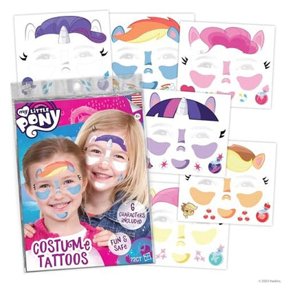My Little Pony Temporary Tattoos for Kids – Twilight Sparkle, Rainbow Dash, Pinkie Pie & More – Non-Toxic & Skin-Safe Halloween Costume Accessory