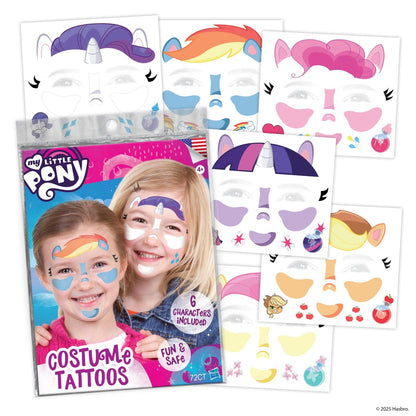 My Little Pony Temporary Tattoos for Kids – Twilight Sparkle, Rainbow Dash, Pinkie Pie & More – Non-Toxic & Skin-Safe Halloween Costume Accessory