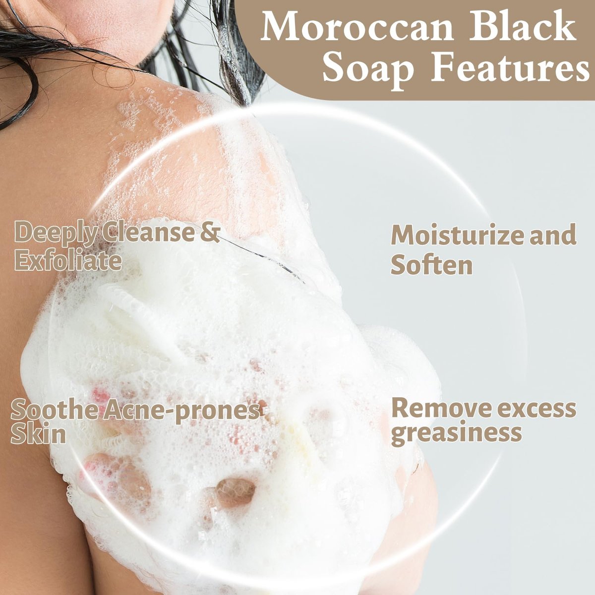 Hoveimpee 2 Pack Organic Moroccan Black Soap – Moisturizing Beldi Soap with Argan Oil & Vitamin C for Even Tone, Fragrance-Free Hammam Kit, 5.29 oz Each Avelisse