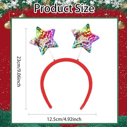 Amariver 12-Pack Christmas Holiday Headbands Set – Festive Party Hair Accessories with Reindeer Antlers, Santa Hat, and Christmas Tree Designs