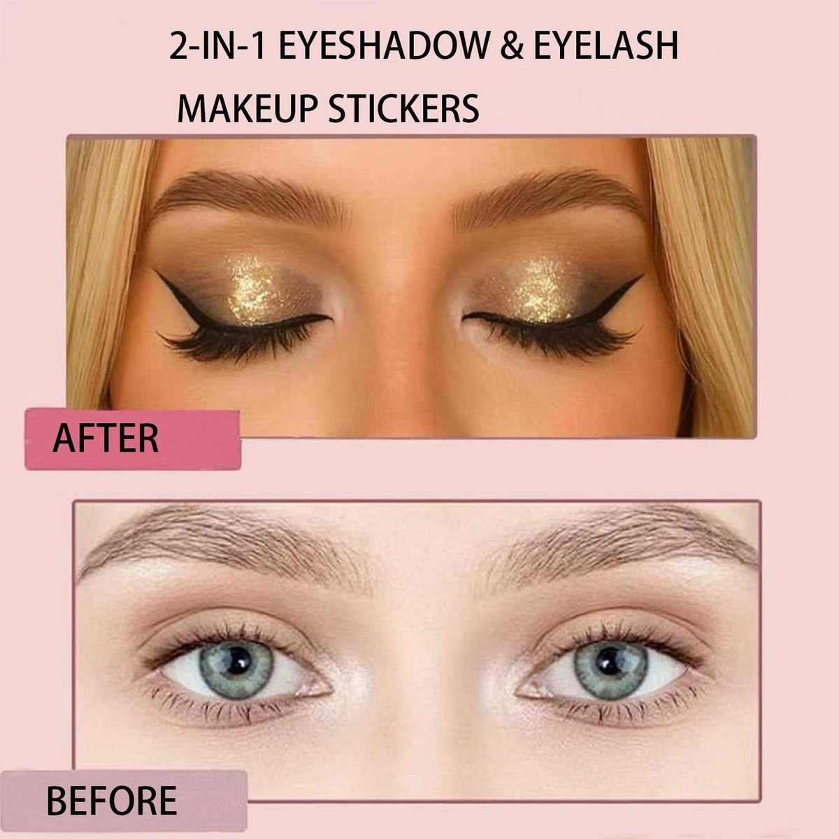 3-in-1 Lazy Eye Shadow Eyelash Patch - 2025 New Self-Adhesive Reusable Eye Makeup Stickers with False Lashes, 3 PCS (Brown Silver Black) - görsel 11