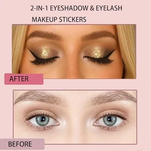 3-in-1 Lazy Eye Shadow Eyelash Patch - 2025 New Self-Adhesive Reusable Eye Makeup Stickers with False Lashes, 3 PCS (Brown Silver Black) - görsel 12