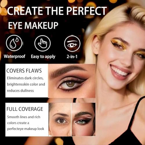 3-in-1 Lazy Eye Shadow Eyelash Patch - 2025 New Self-Adhesive Reusable Eye Makeup Stickers with False Lashes, 3 PCS (Brown Silver Black) - görsel 8
