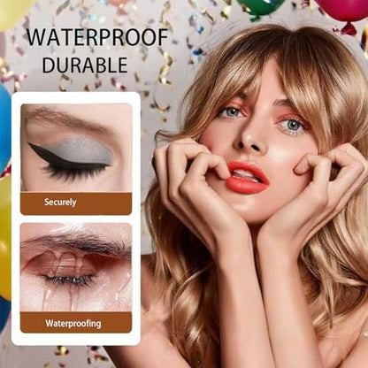 3-in-1 Lazy Eye Shadow Eyelash Patch - 2025 New Self-Adhesive Reusable Eye Makeup Stickers with False Lashes, 3 PCS (Brown Silver Black)