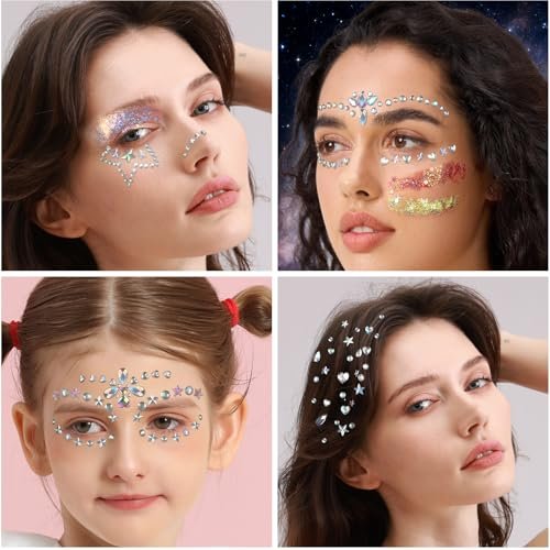 YGDZ Glow in The Dark Body Glitter - Mermaid Face Gems Kit & Hair Glitter Jewels for UV Black Light Parties, Rave Accessories for Women - görsel 16