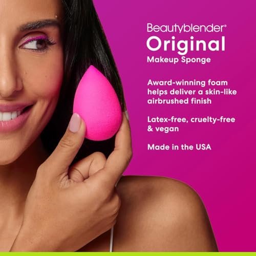 Beautyblender Original Pink Makeup Sponge - 2 Pack, Super-Soft Foam for Flawless Foundation, Powder & Cream Blending, Reusable & Washable, Made in USA Avelisse