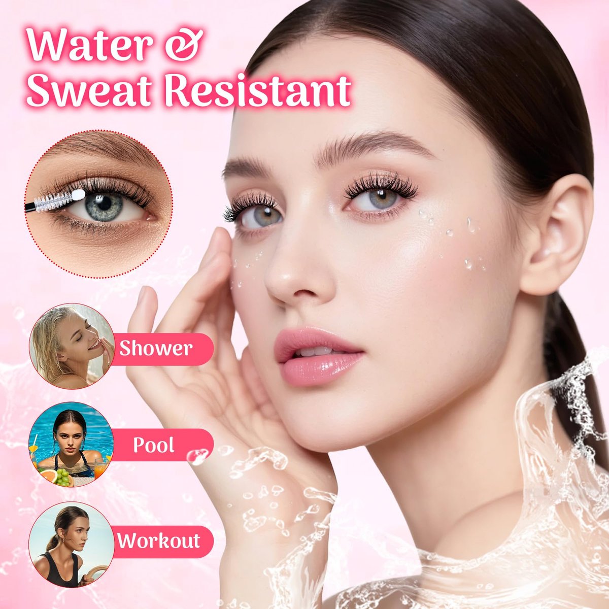 Fancy Muse Lash Bond and Seal Lash Glue - Waterproof Eyelash Cluster Adhesive with Vitamin E, 120H+ Long-Lasting False Eyelash Glue for All Day Wear - görsel 7