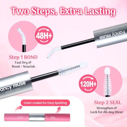 Fancy Muse Lash Bond and Seal Lash Glue - Waterproof Eyelash Cluster Adhesive with Vitamin E, 120H+ Long-Lasting False Eyelash Glue for All Day Wear - görsel 10