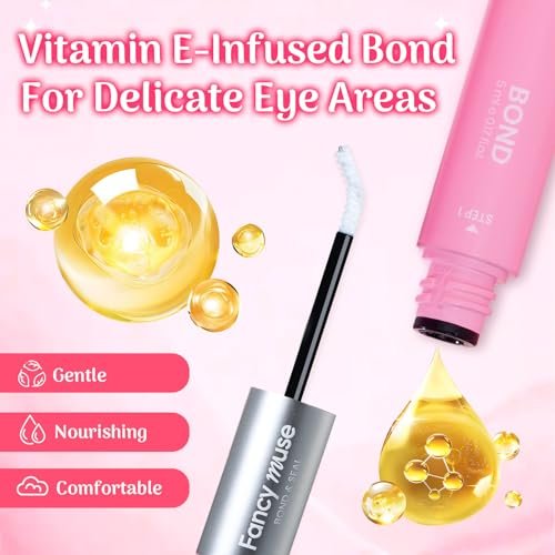 Fancy Muse Lash Bond and Seal Lash Glue - Waterproof Eyelash Cluster Adhesive with Vitamin E, 120H+ Long-Lasting False Eyelash Glue for All Day Wear - görsel 4