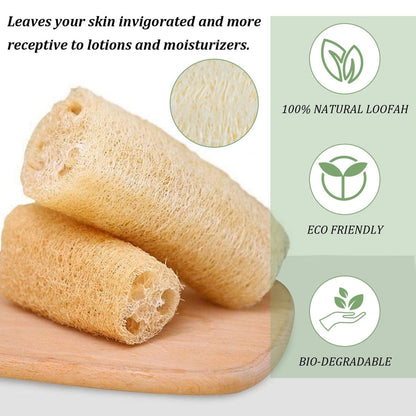 Nogeqi 20-Pack Natural Loofah Sponge Pads - 2.17 Inch Exfoliating Face Scrub Pads for Gentle Cleansing and Makeup Removal