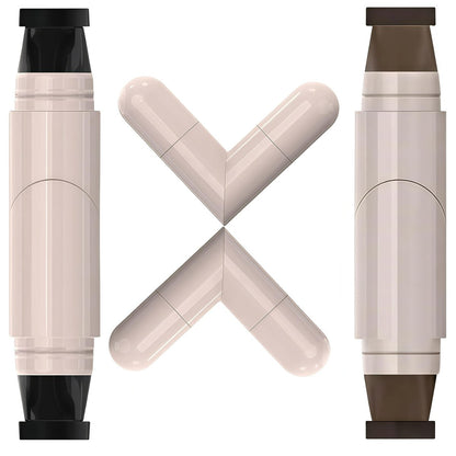 2 Pcs Gel Eyeliner Pencil Set with Foldable Wing Stamp - Waterproof, Smudge-Proof Eyeliner for Beginners & Hooded Eyes