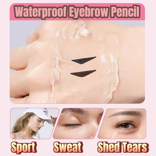 2 Pcs Gel Eyeliner Pencil Set with Foldable Wing Stamp - Waterproof, Smudge-Proof Eyeliner for Beginners & Hooded Eyes - görsel 8