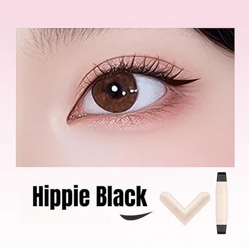 2 Pcs Gel Eyeliner Pencil Set with Foldable Wing Stamp - Waterproof, Smudge-Proof Eyeliner for Beginners & Hooded Eyes - görsel 14