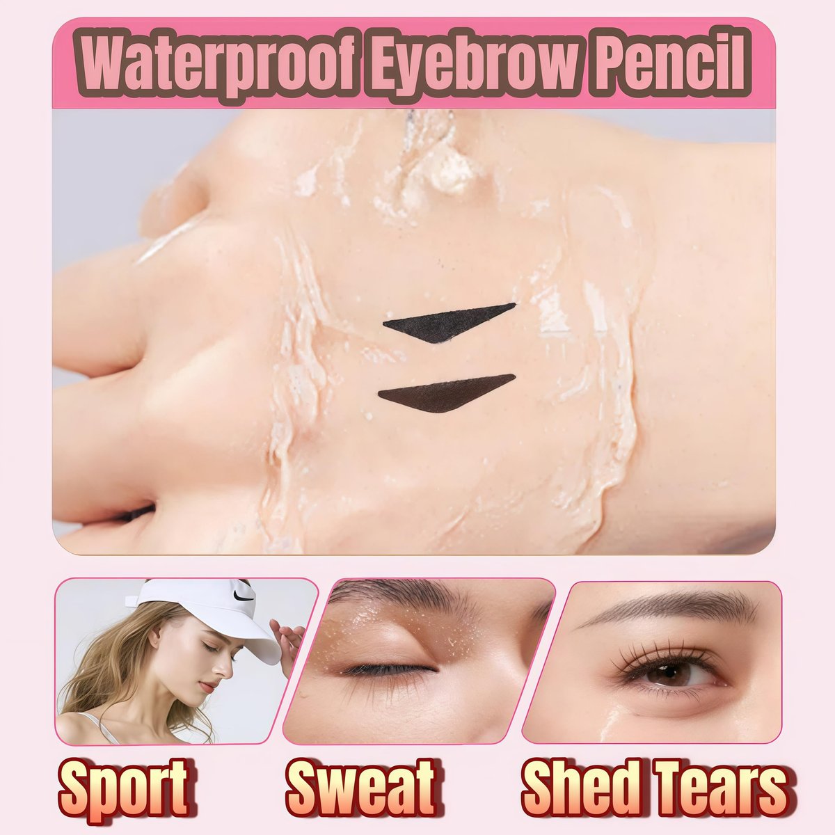 2 Pcs Gel Eyeliner Pencil Set with Foldable Wing Stamp - Waterproof, Smudge-Proof Eyeliner for Beginners & Hooded Eyes - görsel 7