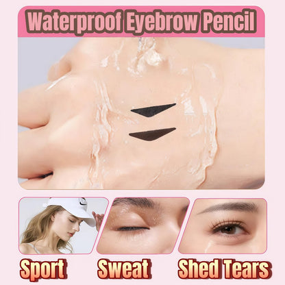 2 Pcs Gel Eyeliner Pencil Set with Foldable Wing Stamp - Waterproof, Smudge-Proof Eyeliner for Beginners & Hooded Eyes