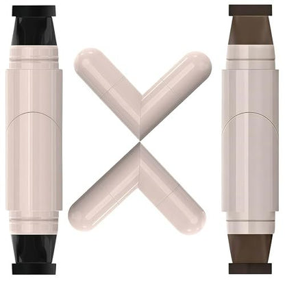 2 Pcs Gel Eyeliner Pencil Set with Foldable Wing Stamp - Waterproof, Smudge-Proof Eyeliner for Beginners & Hooded Eyes