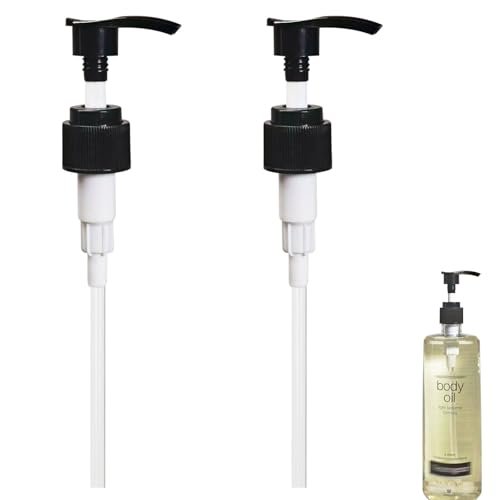 2-Pack Black Plastic Pump Dispenser Compatible with Neutrogena Body Oil 16 Fl Oz Bottles - görsel 2