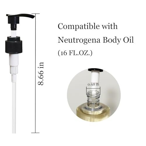 2-Pack Black Plastic Pump Dispenser Compatible with Neutrogena Body Oil 16 Fl Oz Bottles - görsel 14