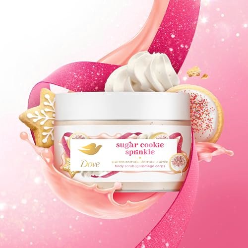 Dove Limited Edition Holiday Treats Exfoliating Mini Body Scrub 4 Pack - Deep Nourishment, 3.5 oz Each Avelisse